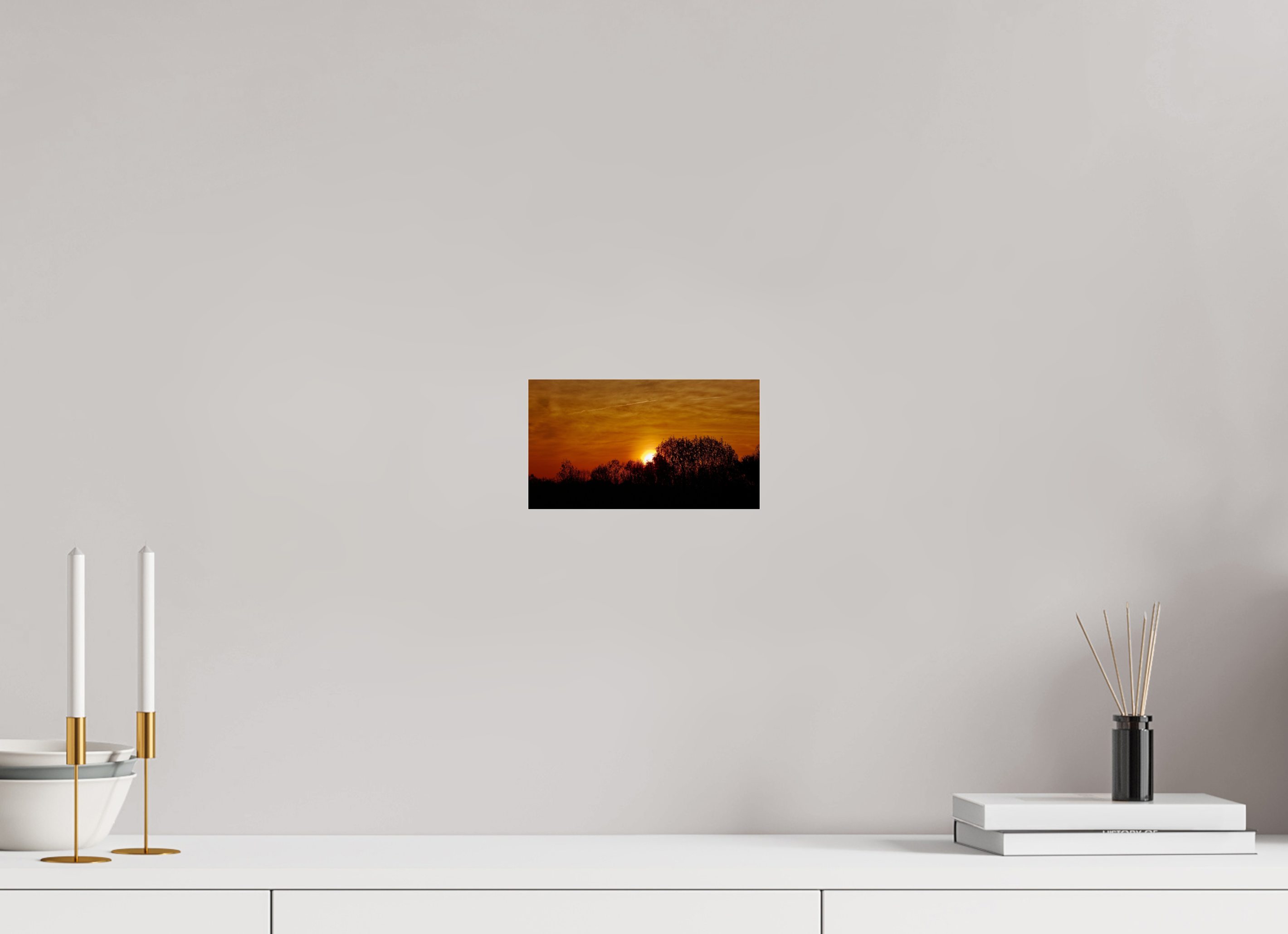 8 x 4.5″, Photo Print Under Acrylic Glass Sunset Silhouette