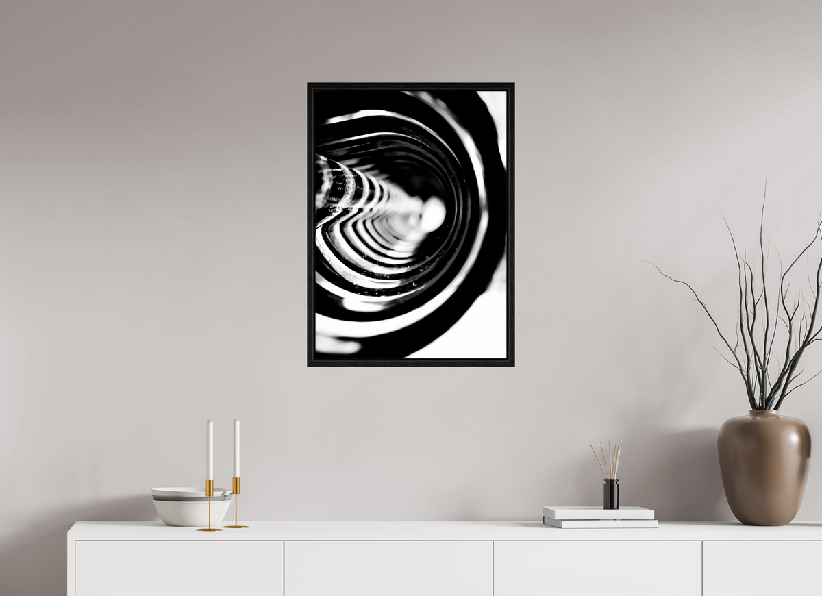 20 x 28″, Floater Frame Monochrome Vortex monochrome Vortex fine art print