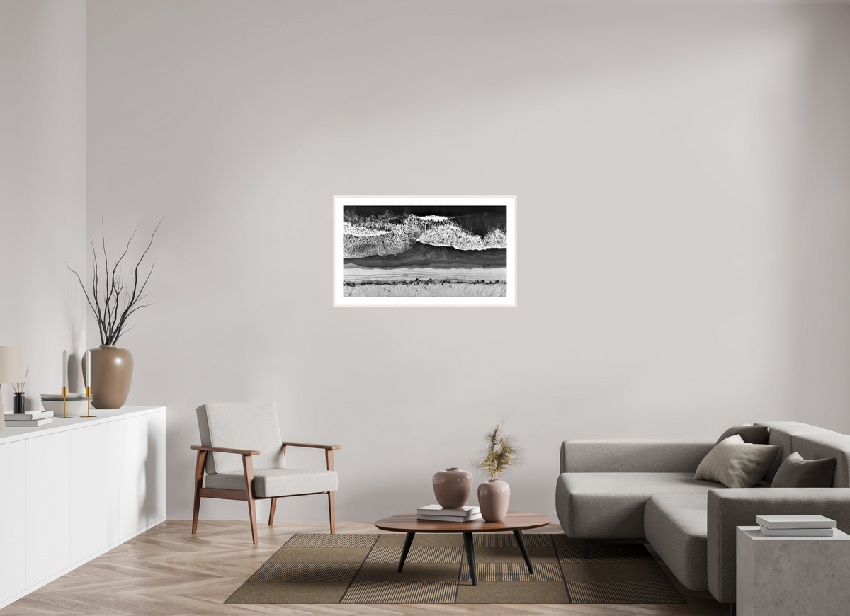40 x 22.5″, Changeable Magnetic Frame Monochrome Swell