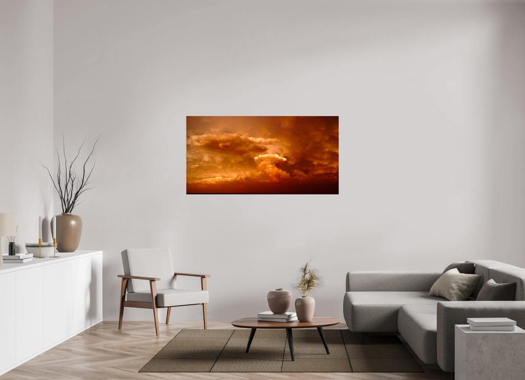 60.2 x 31″, Photo Print On Fuji Crystal DP II Crimson Horizon fine art storm photograph