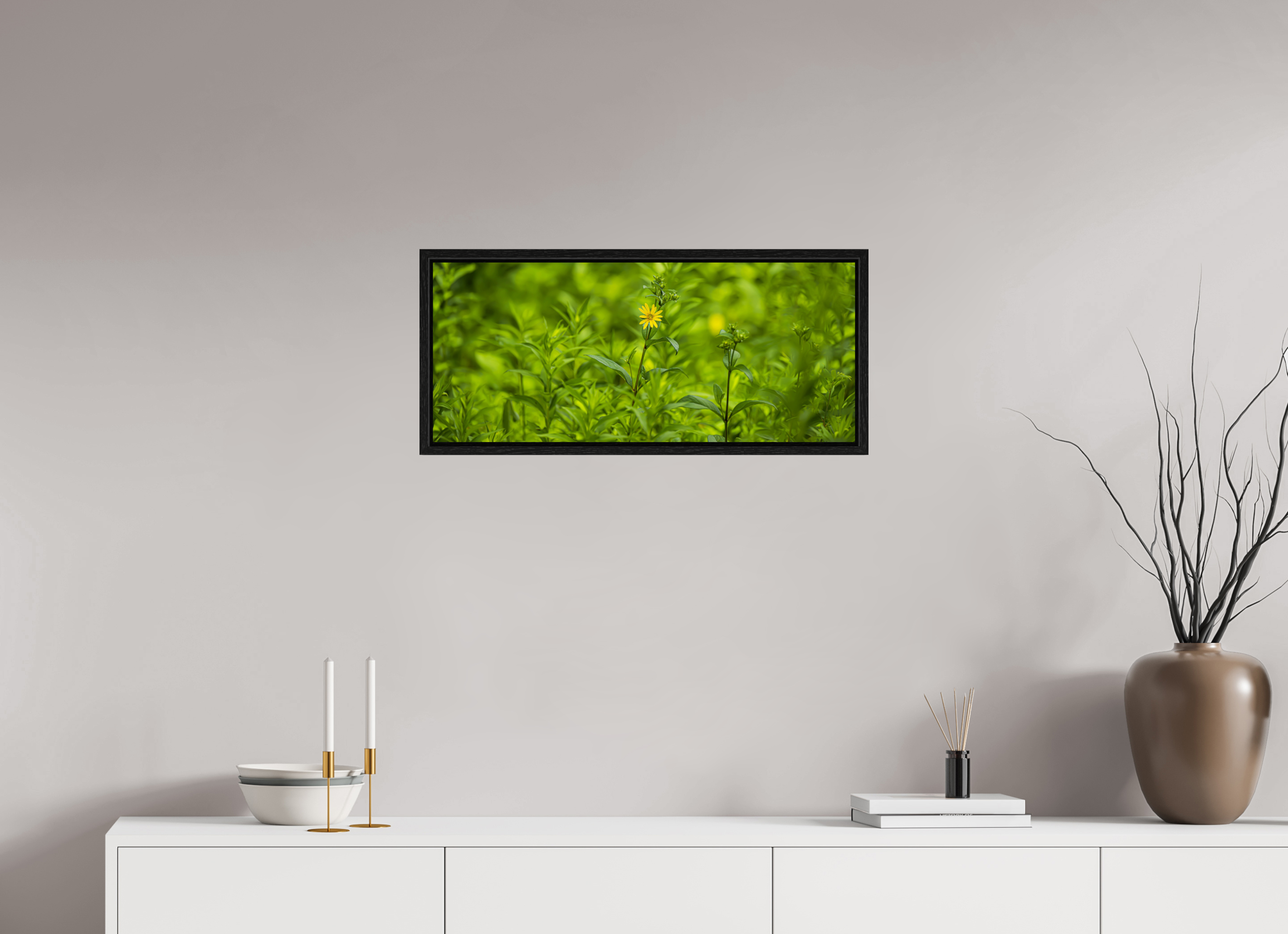 28.2 x 12″, Floater Frame Lonely Bloom