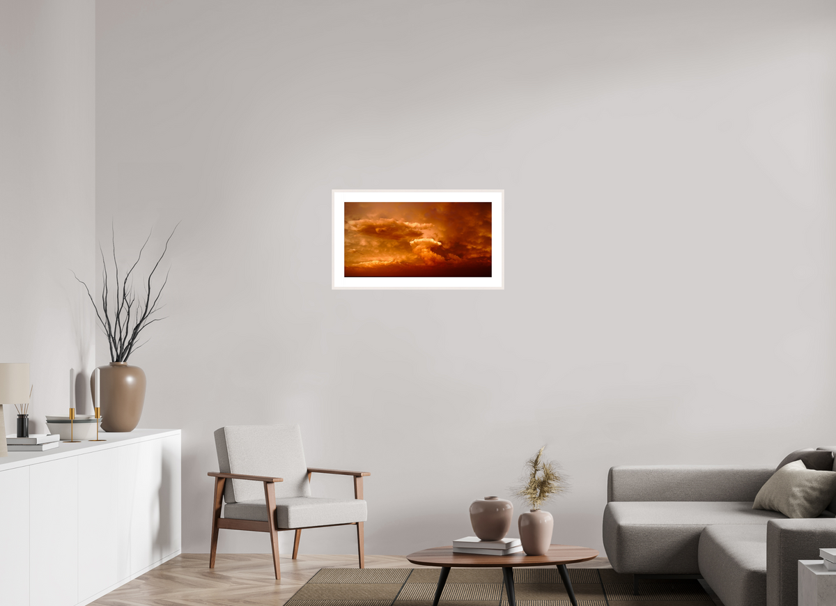 29.1 x 15″, Changeable Magnetic Frame Crimson Horizon fine art storm photograph