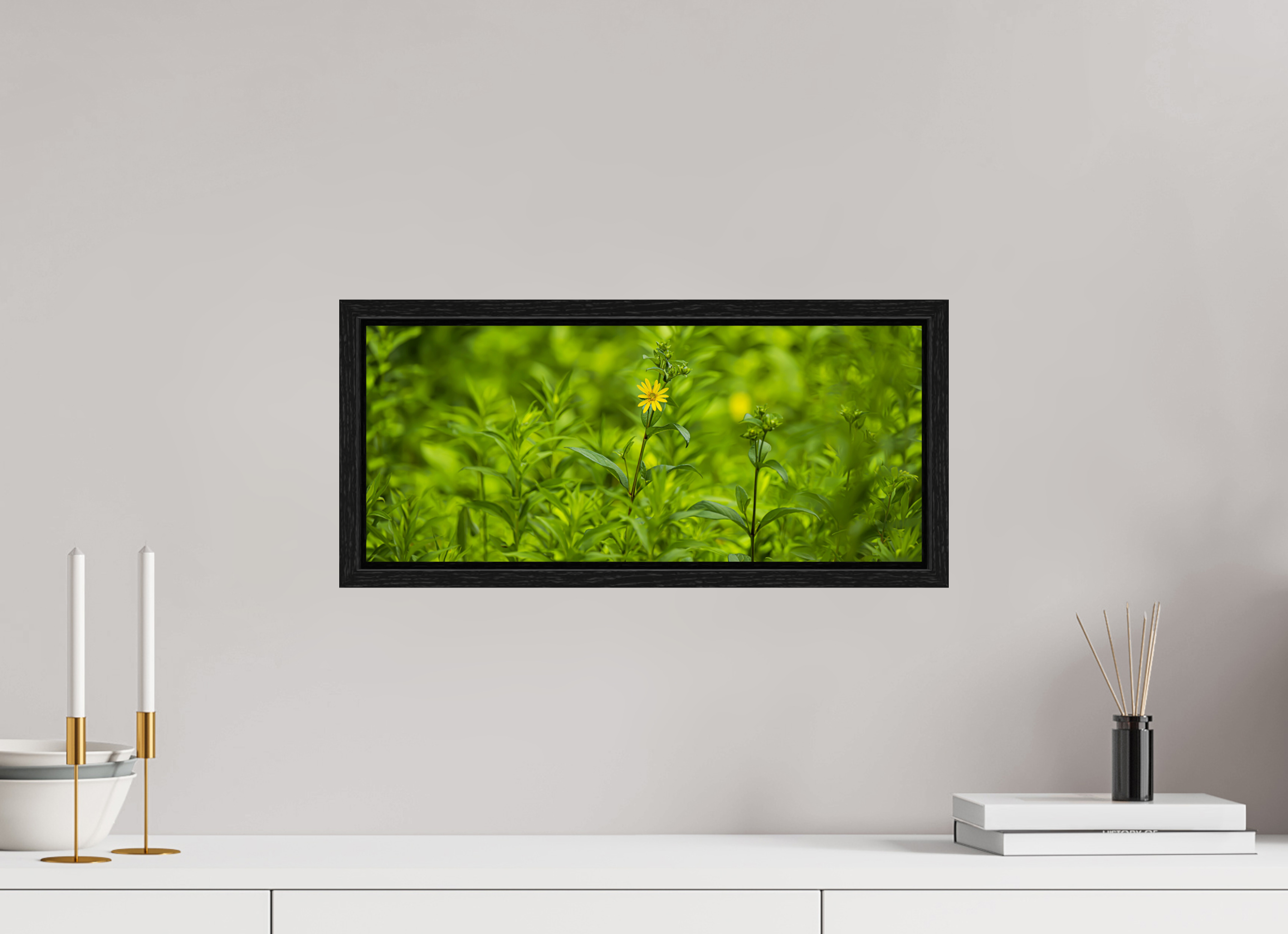 18.8 x 8″, Floater Frame Lonely Bloom