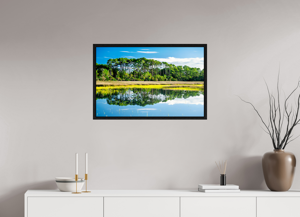30.9 x 20″, Floater Frame Serene Marsh Landscape Fine Art Photography Print