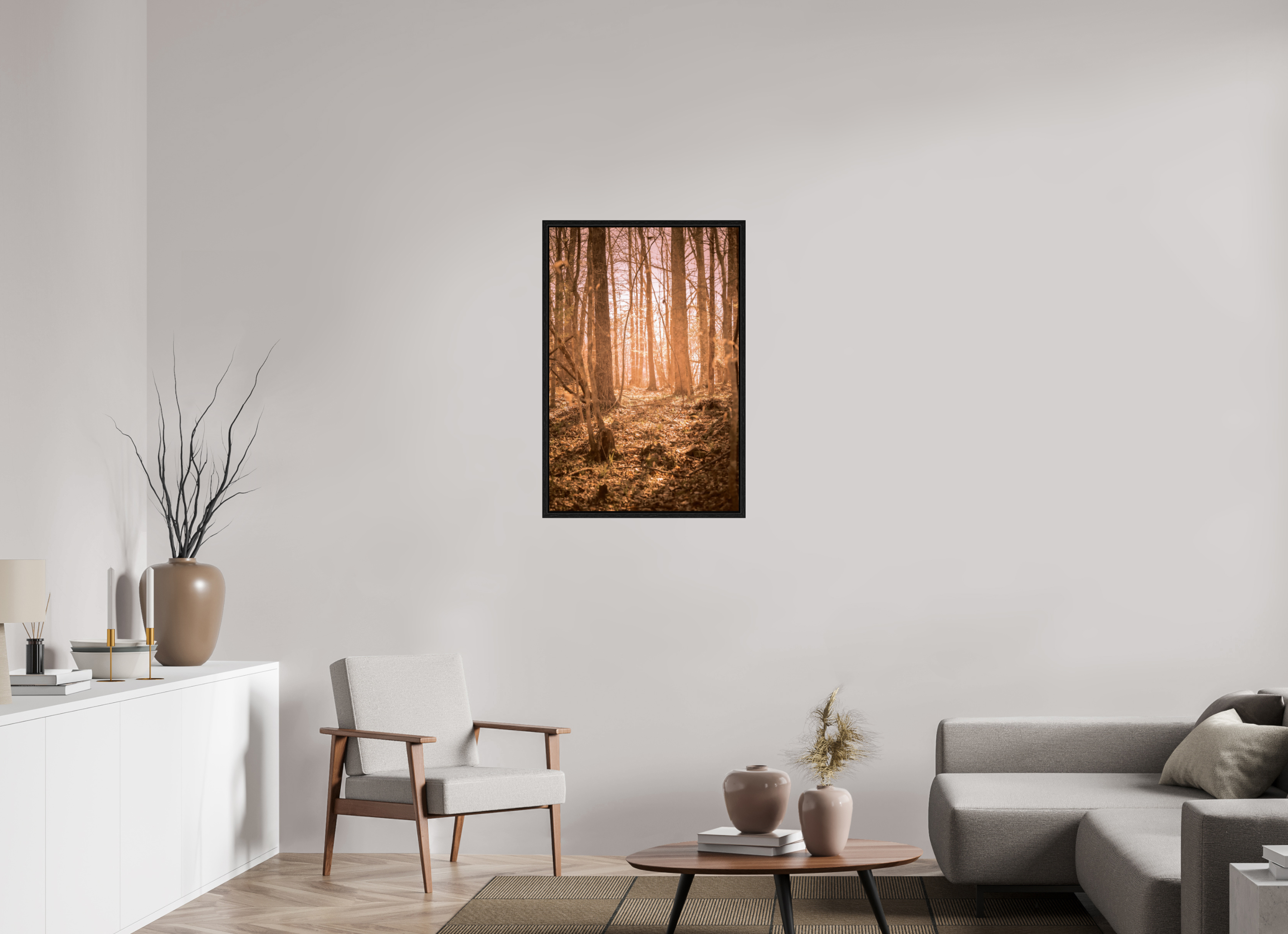 24 x 36″, Floater Frame Golden Solitude