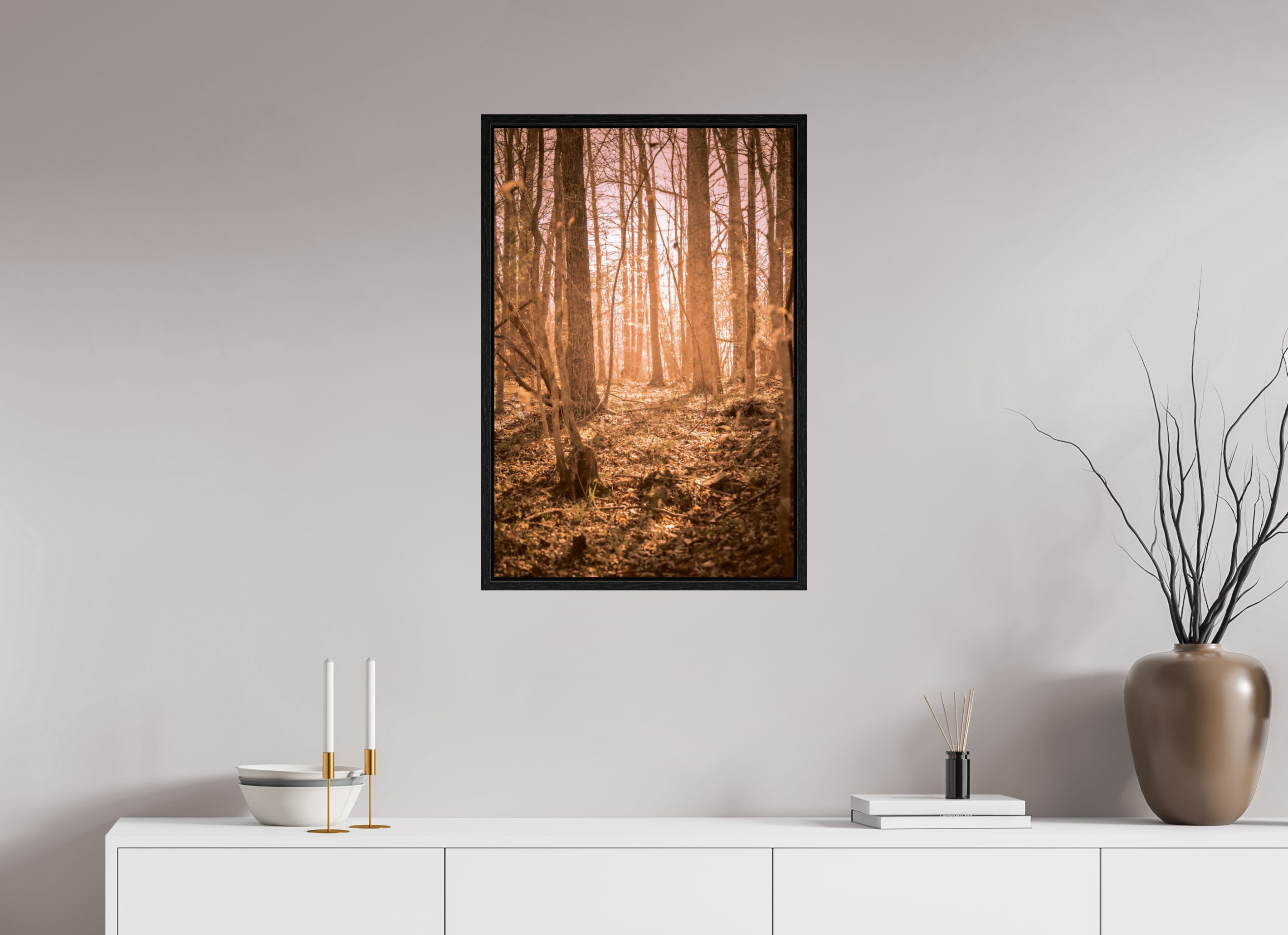 20 x 30″, Floater Frame Golden Solitude
