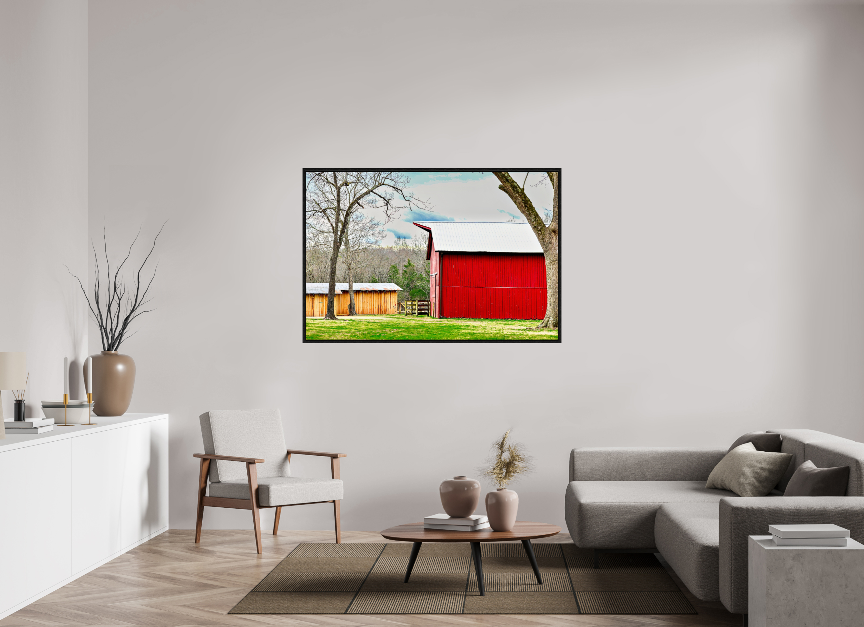 60 x 40″, Floater Frame A Countryside Print