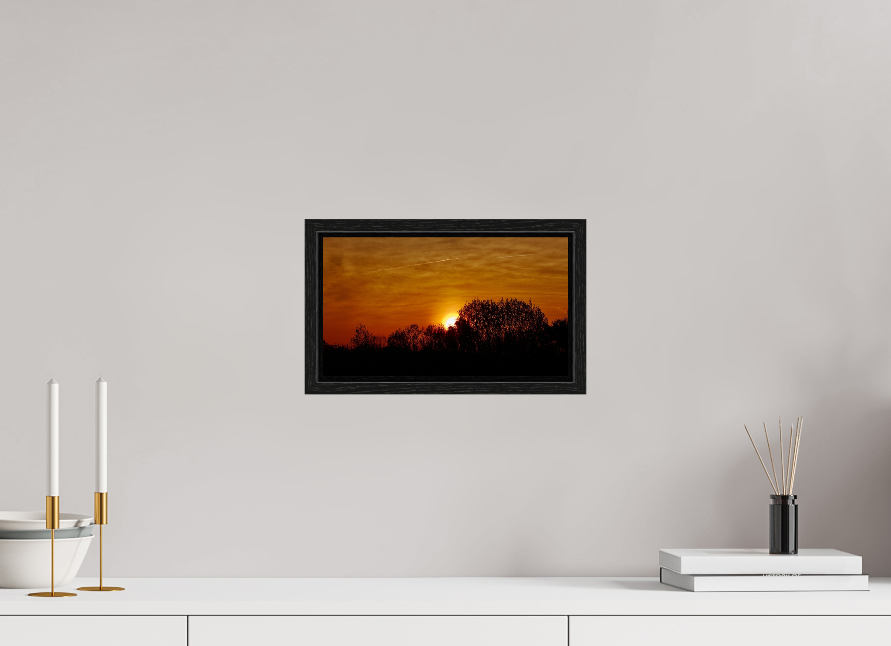 12 x 6.8″, Floater Frame Sunset Silhouette