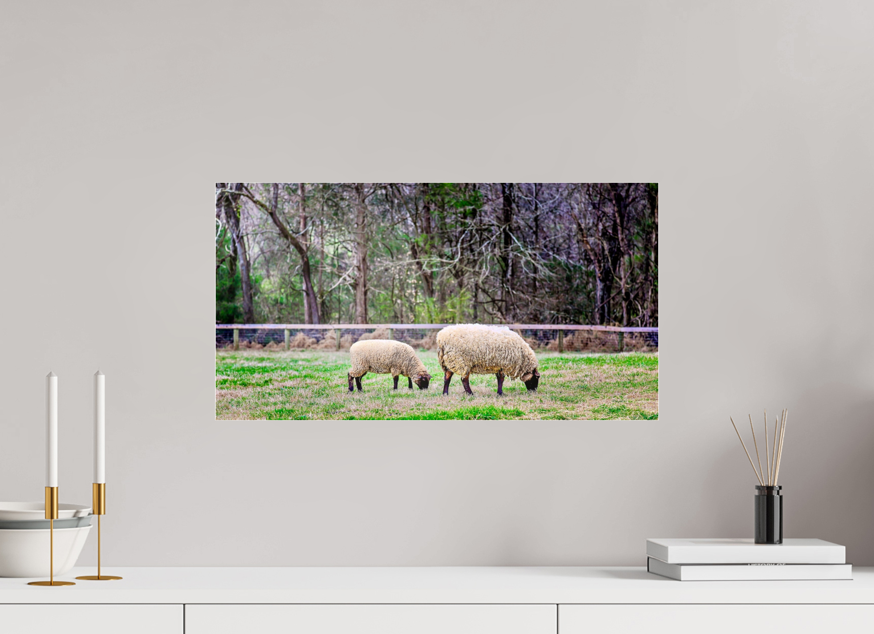22.4 x 12″, Photo Print Under Acrylic Glass Tranquil Pastures