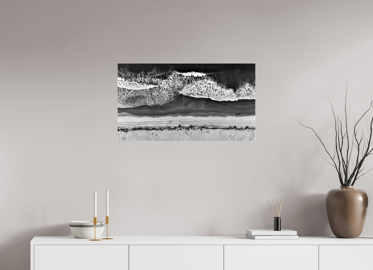 32 x 18″, Photo Print Under Acrylic Glass Monochrome Swell