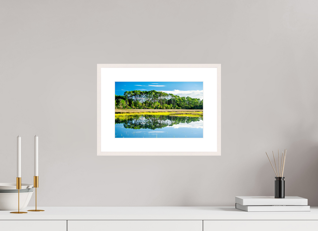 12.4 x 8″, Changeable Magnetic Frame Serene Marsh Landscape Fine Art Photography Print