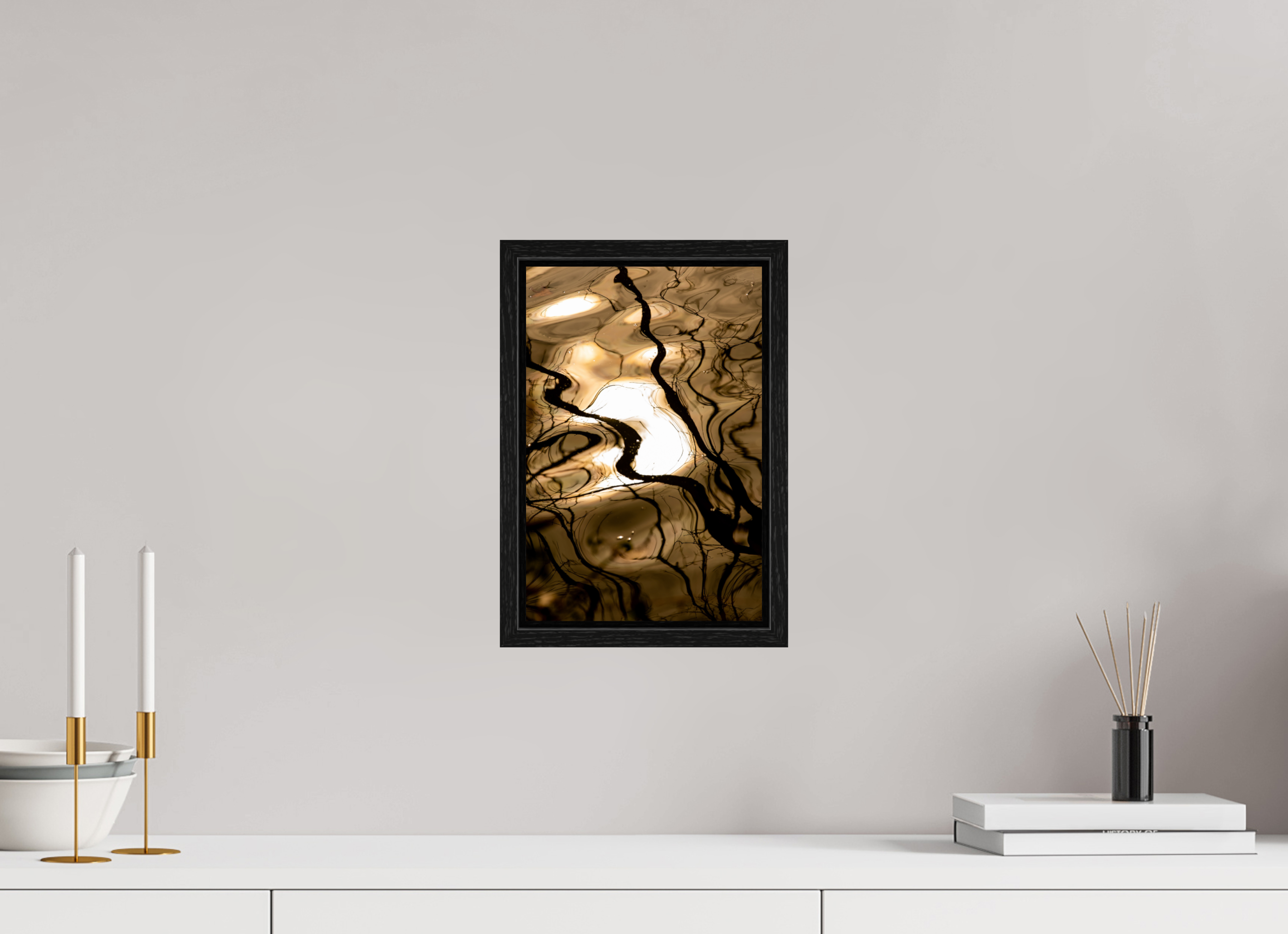 8 x 12″, Floater Frame Liquid Gold