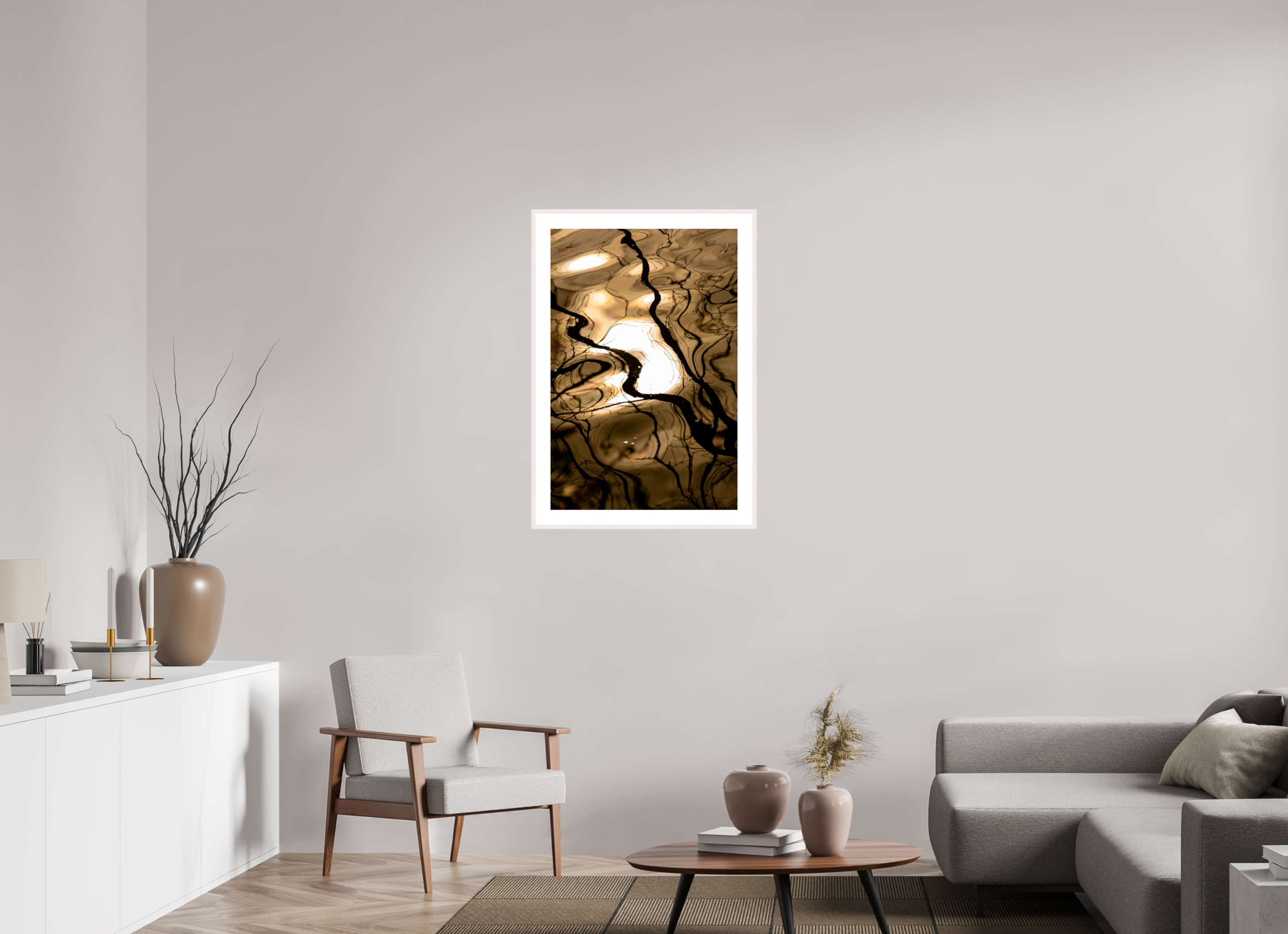 24 x 36″, Changeable Magnetic Frame Liquid Gold