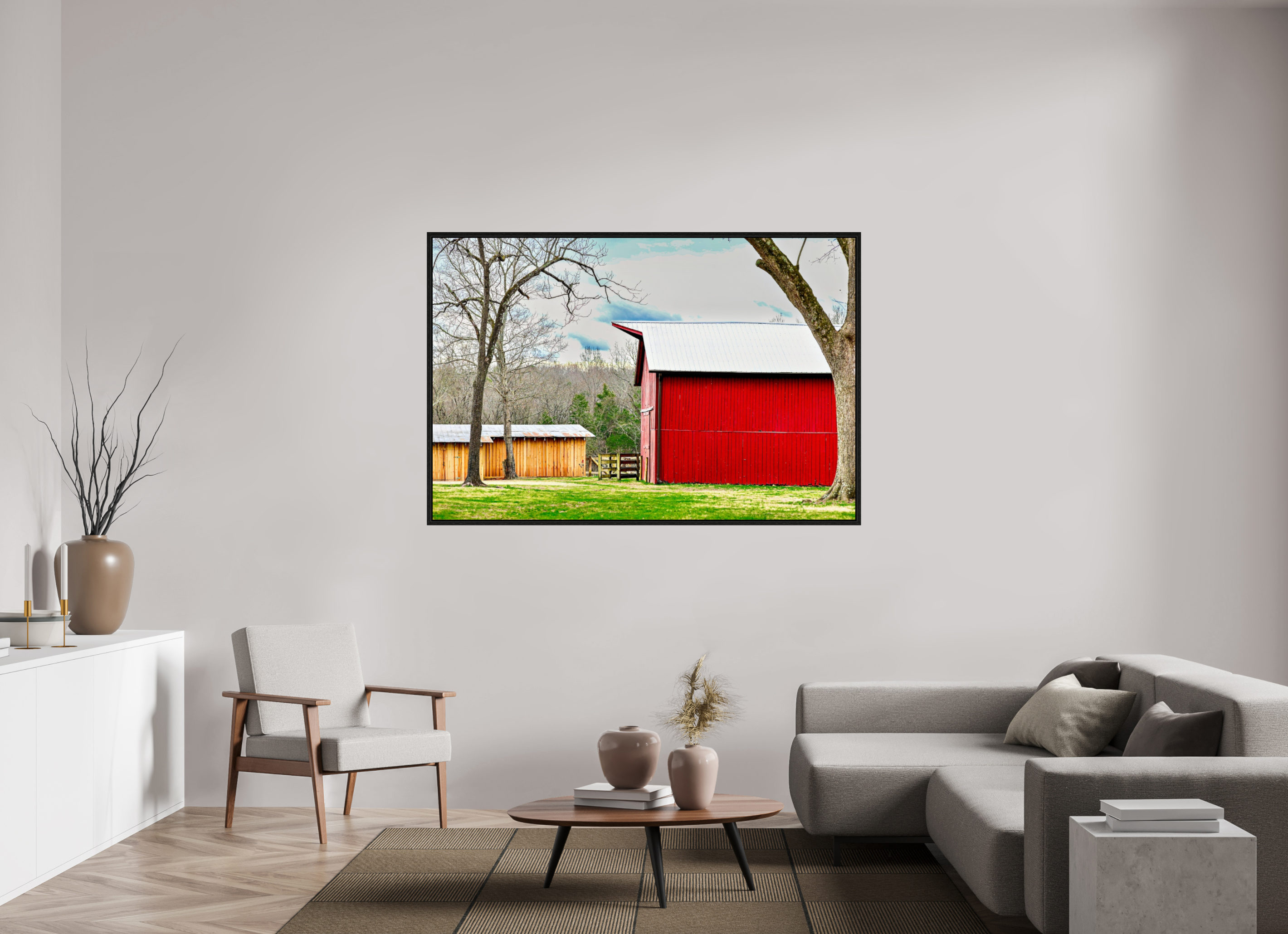 66 x 44″, Floater Frame A Countryside Print