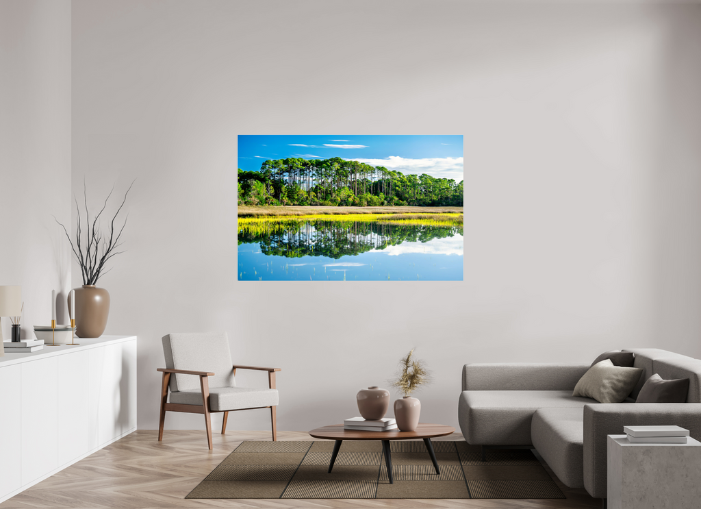 66.6 x 43″, Photo Print Under Acrylic Glass Serene Marsh Landscape Fine Art Photography Print
