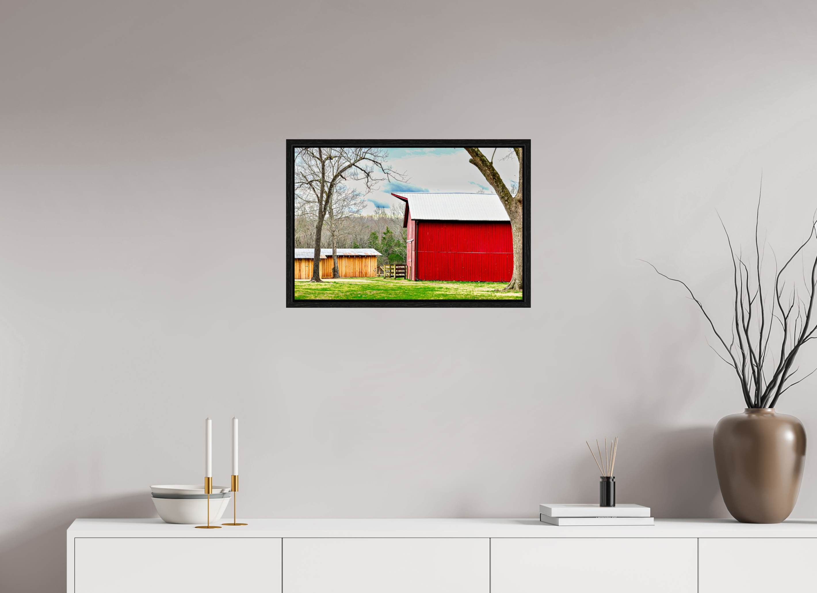 24 x 16″, Floater Frame A Countryside Print