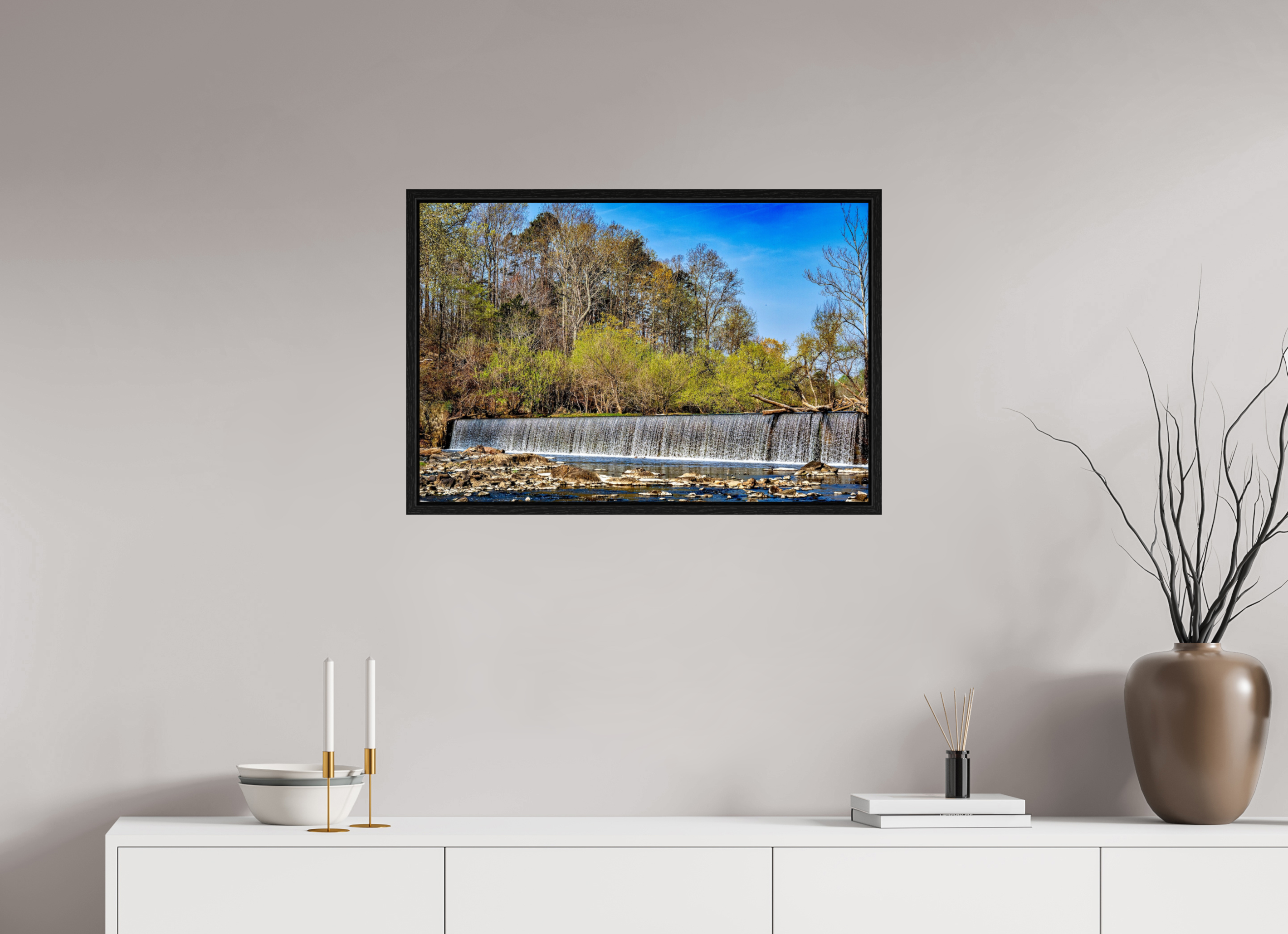 30 x 20″, Floater Frame Nature’s Cascade