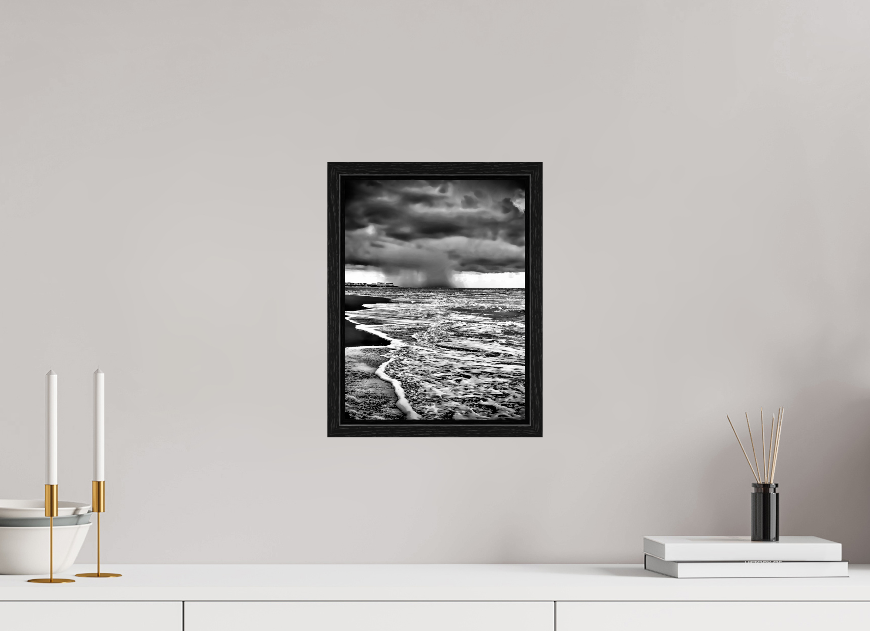 9 x 12″, Floater Frame Tempest on the Shore