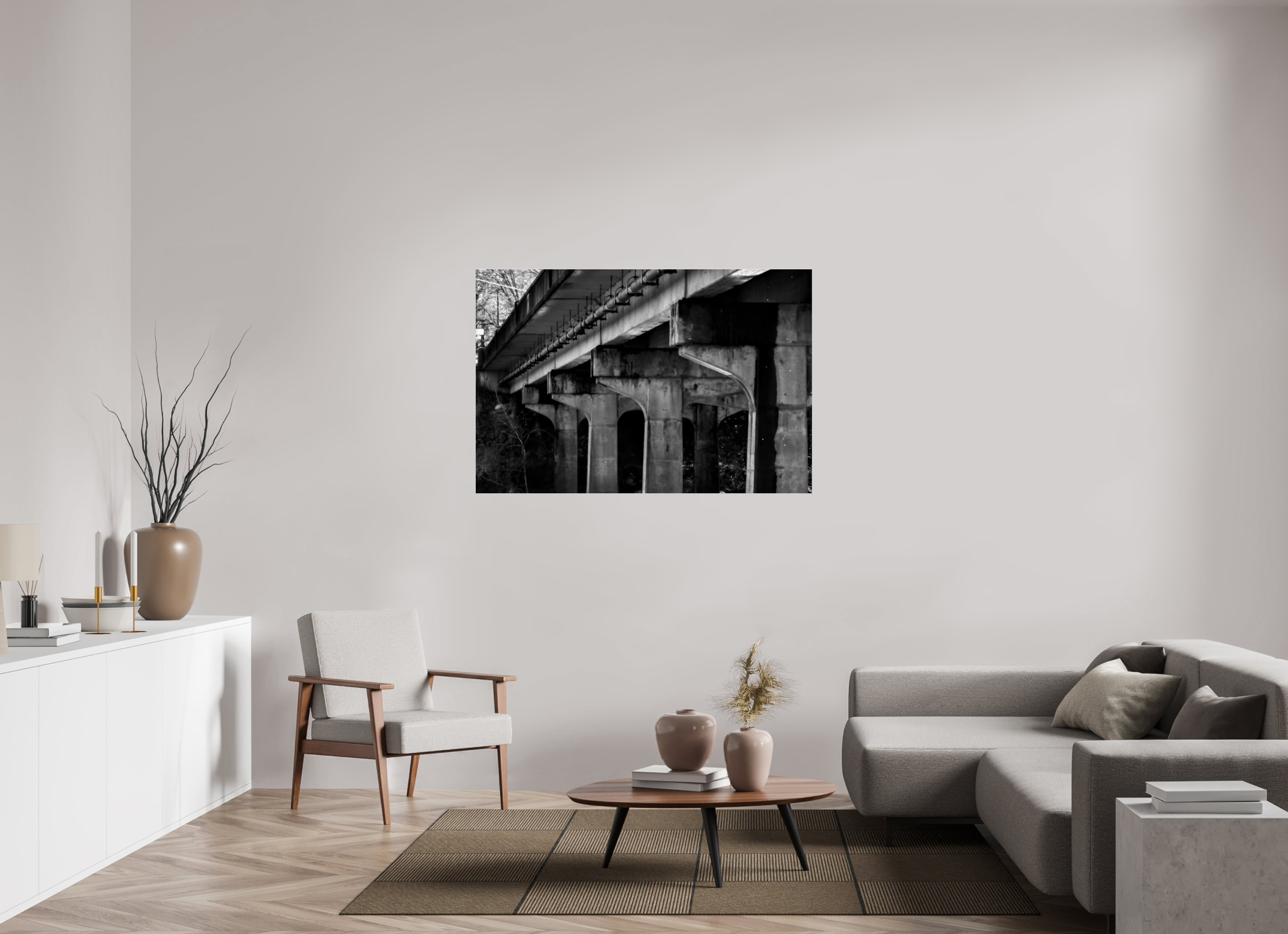 54 x 36″, Photo Print Under Acrylic Glass Shadowed Structure