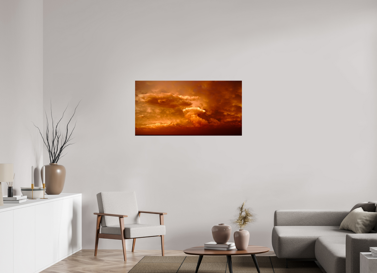 46.6 x 24″, Photo Print On Fuji Crystal DP II Crimson Horizon fine art storm photograph