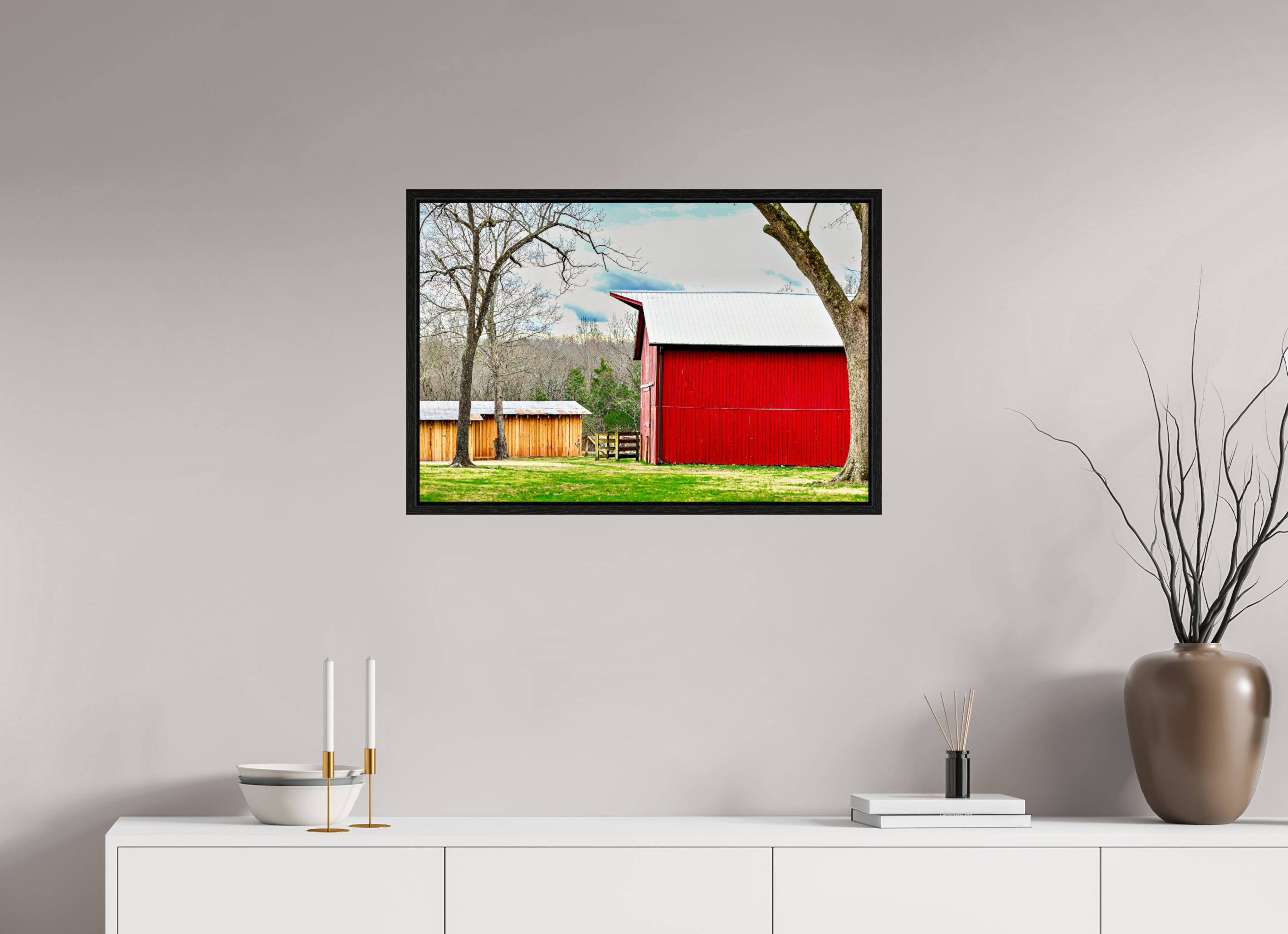 30 x 20″, Floater Frame A Countryside Print