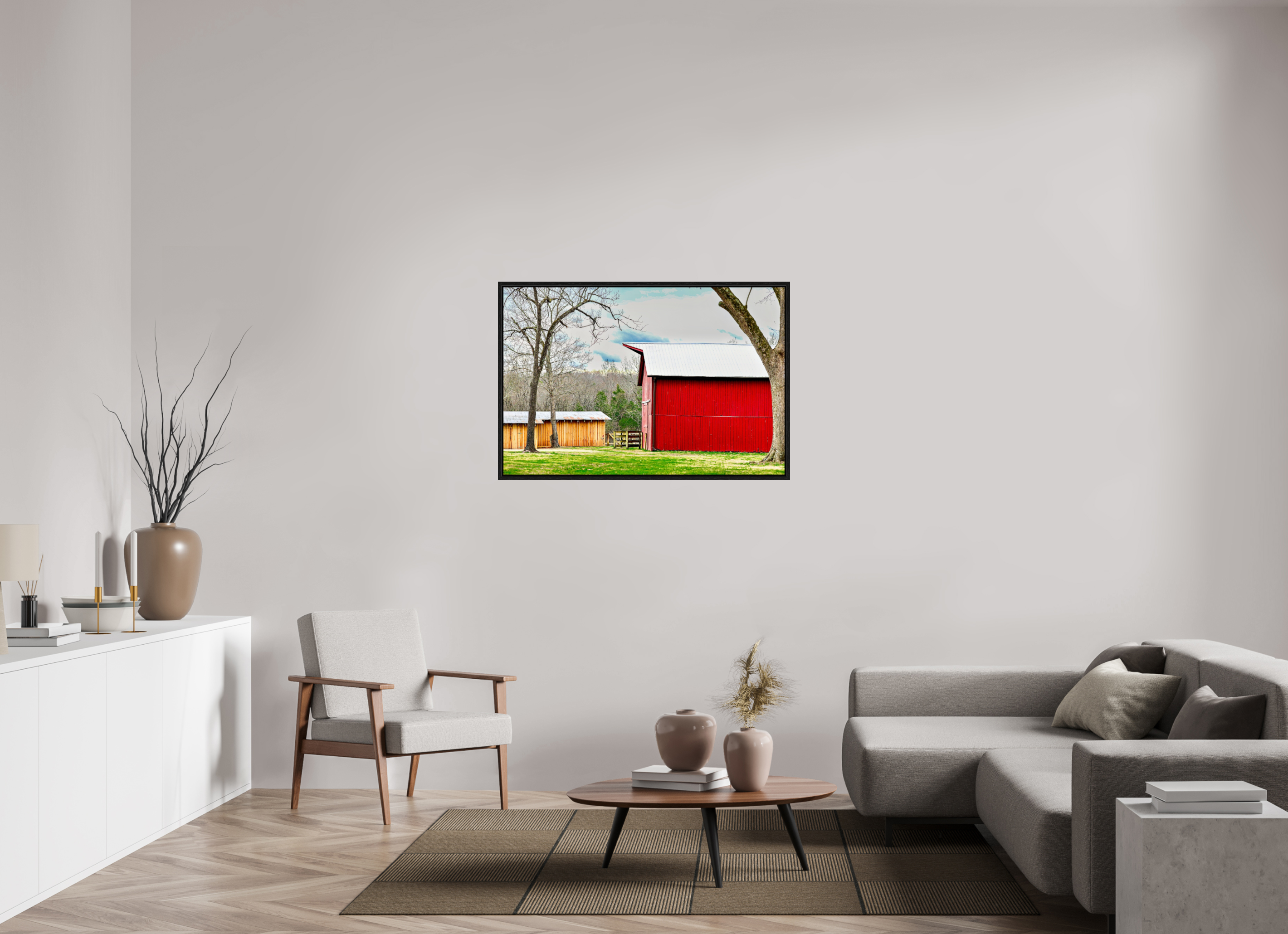 45 x 30″, Floater Frame A Countryside Print