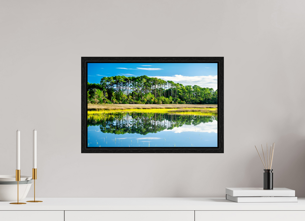 18.6 x 12″, Floater Frame Serene Marsh Landscape Fine Art Photography Print