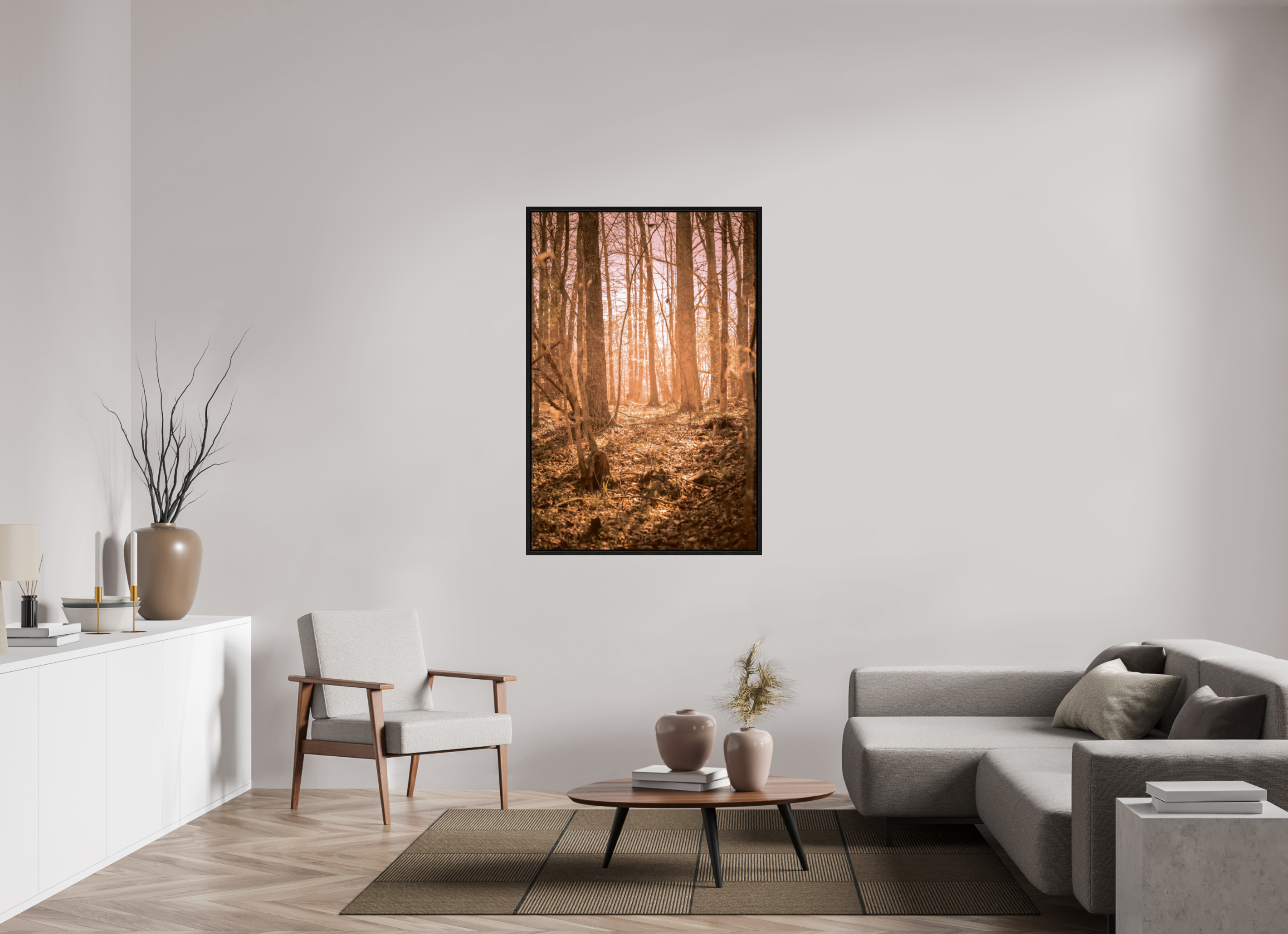 36 x 54″, Floater Frame Golden Solitude