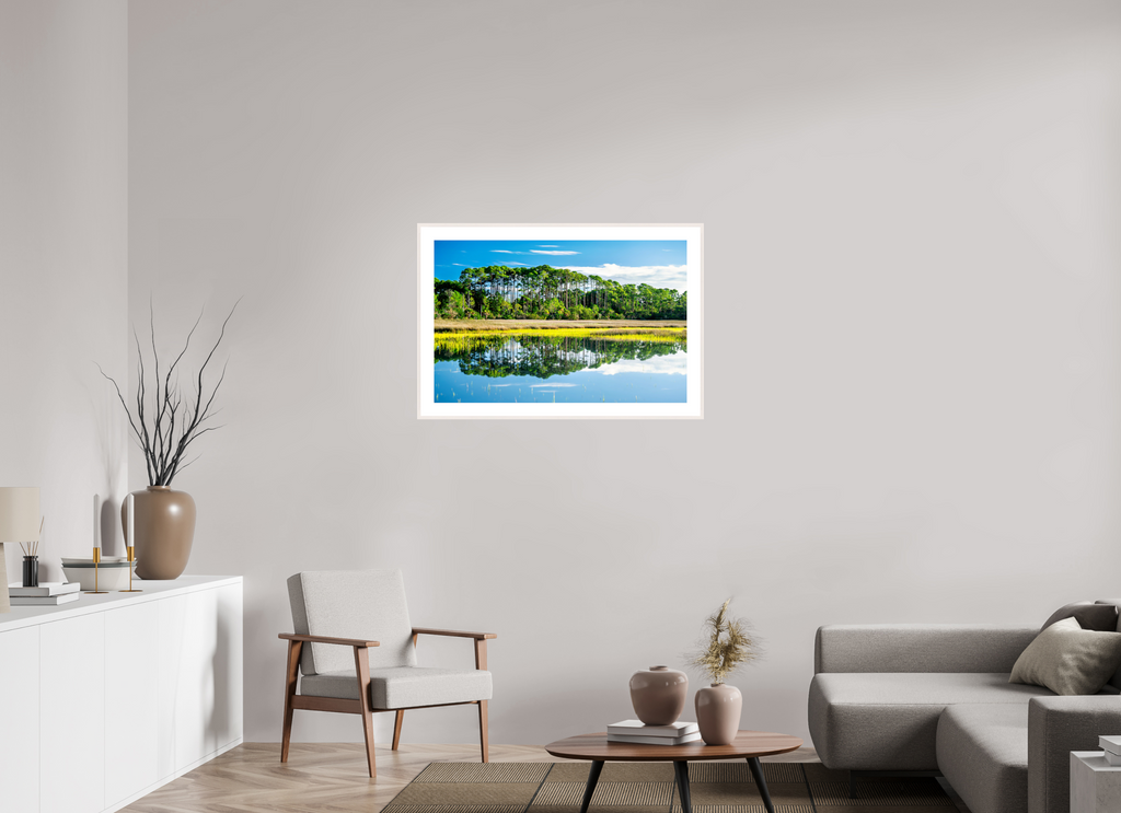 37.2 x 24″, Changeable Magnetic Frame Serene Marsh Landscape Fine Art Photography Print