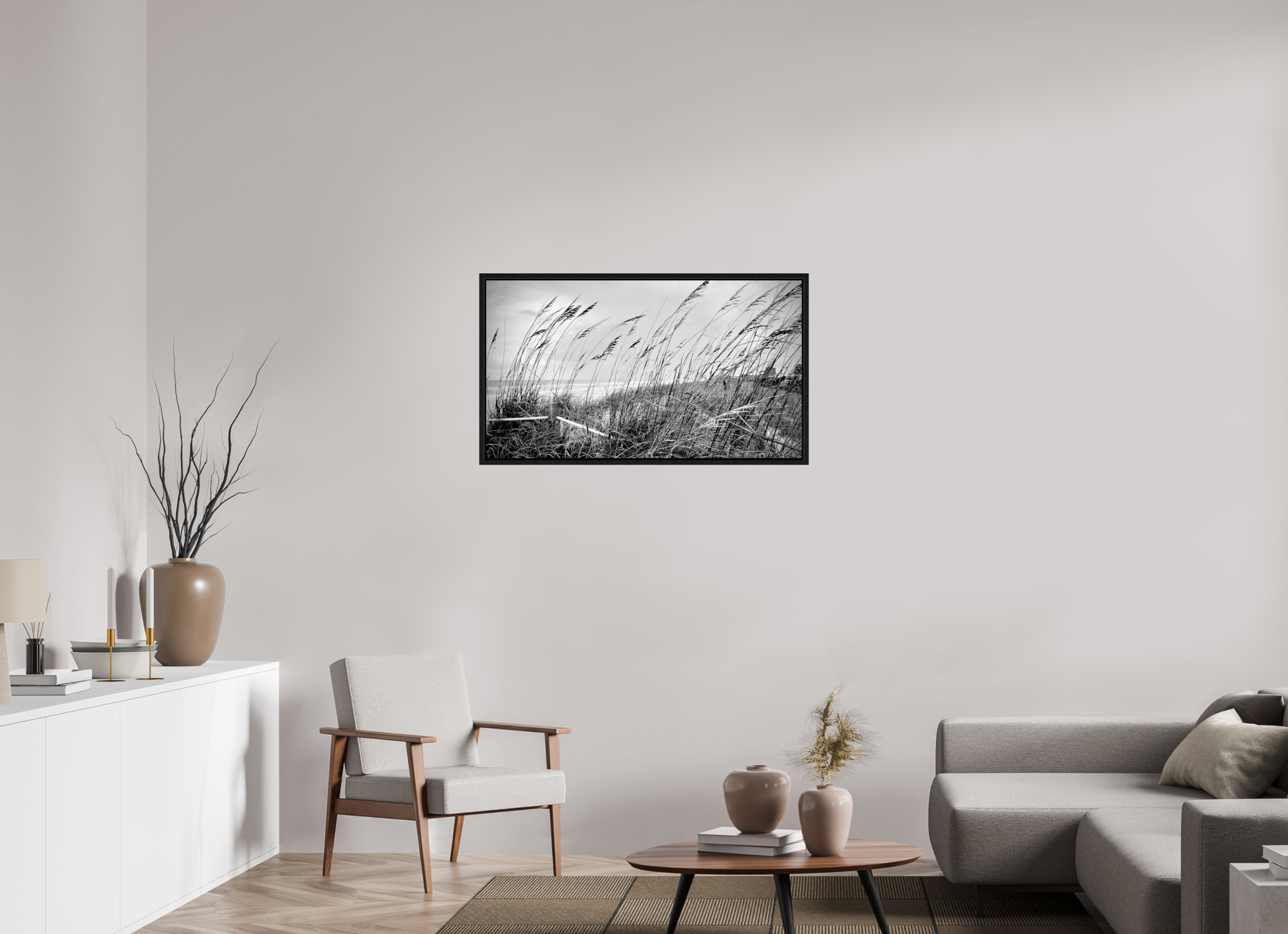 40 x 22.5″, Floater Frame Whispering Sea Oats