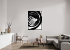 39 x 54.6″, Floater Frame Monochrome Vortex monochrome Vortex fine art print
