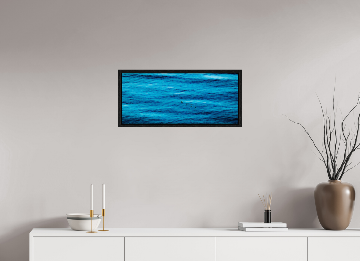 27.8 x 12″, Floater Frame Ocean Whispers minimalist ocean photography print