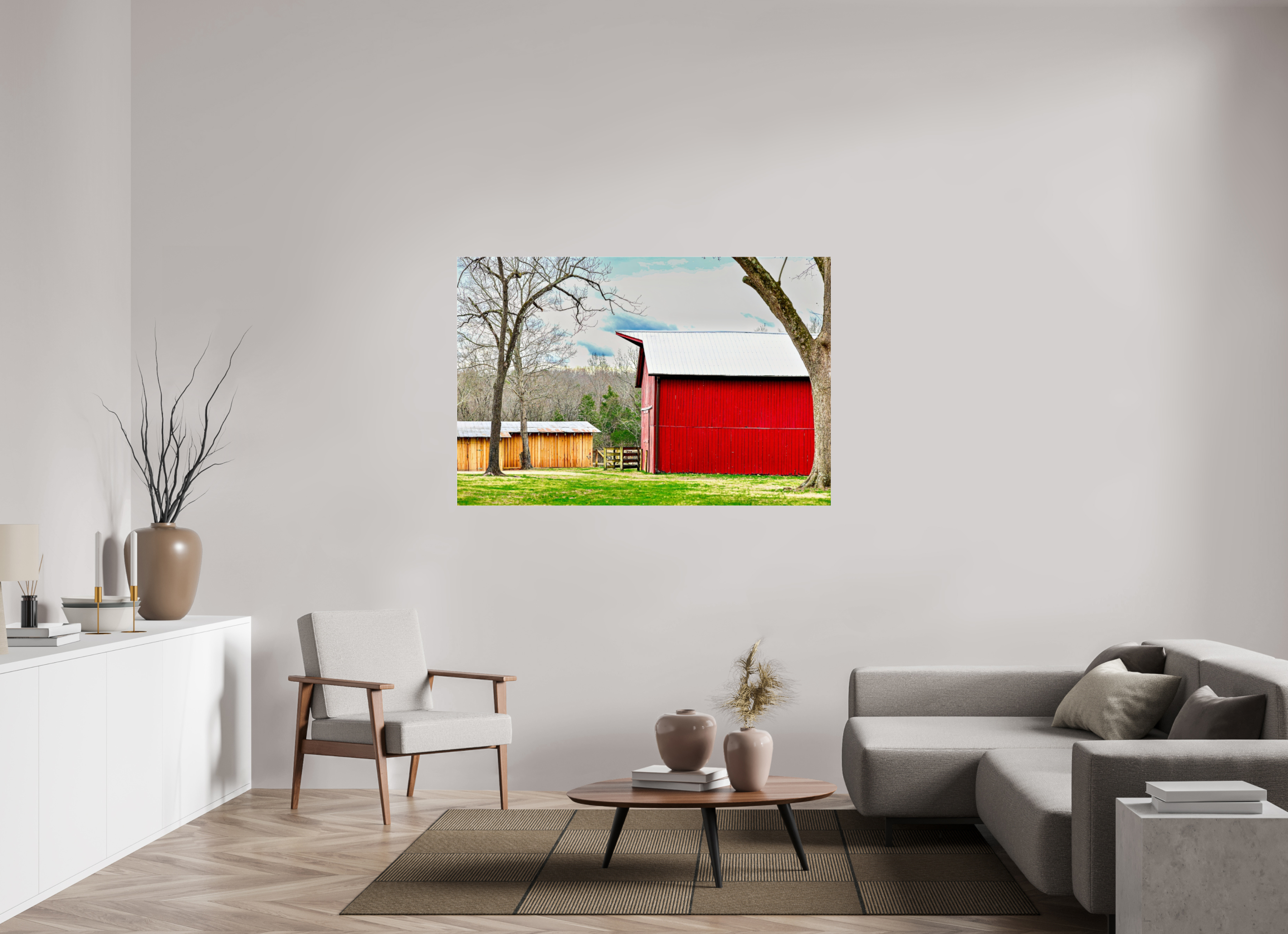 60 x 40″, Photo Print Under Acrylic Glass A Countryside Print