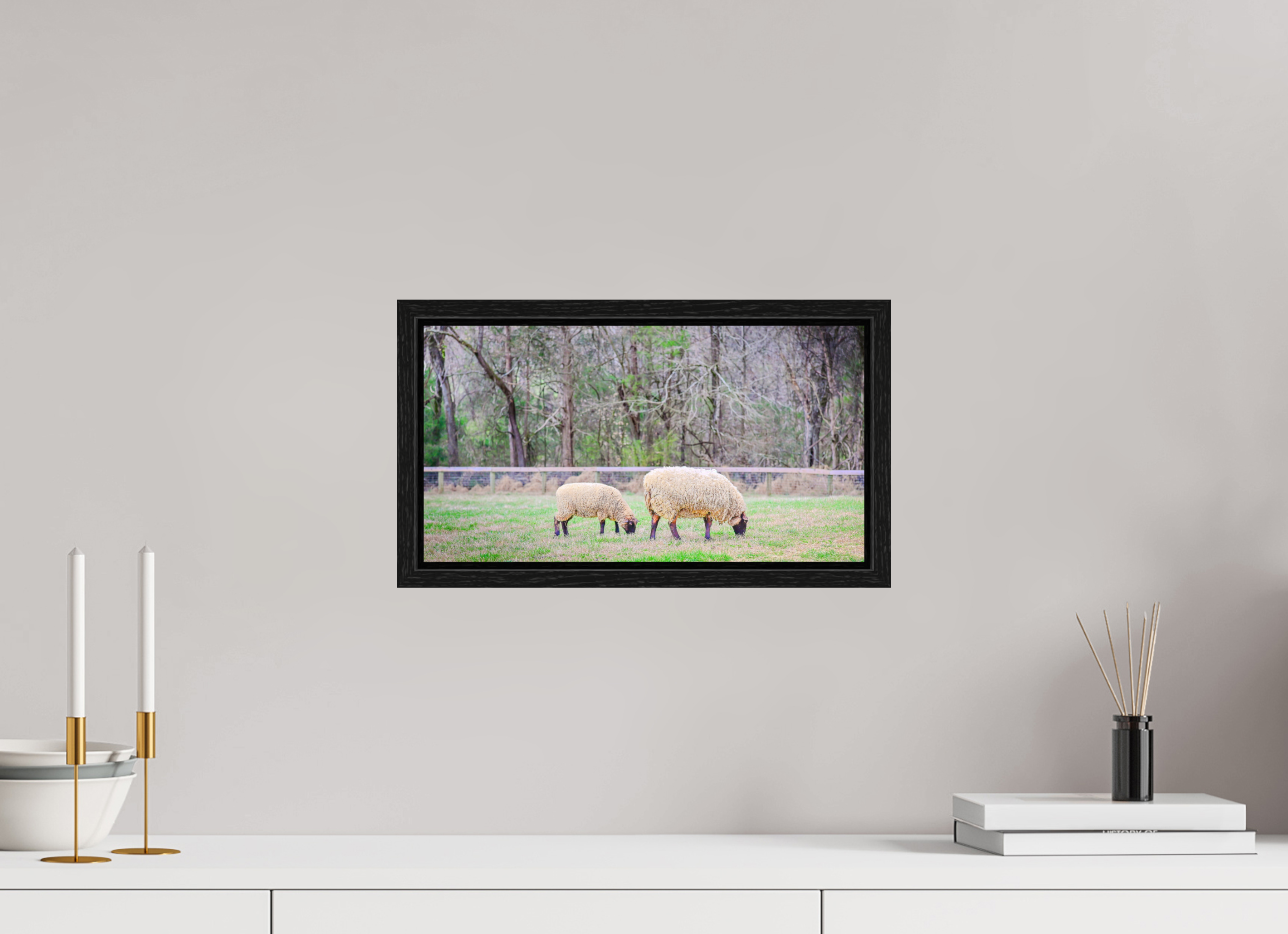 14.9 x 8″, Floater Frame Tranquil Pastures
