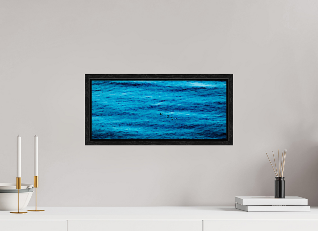 18.5 x 8″, Floater Frame Ocean Whispers minimalist ocean photography print