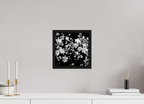 10 x 10″, Floater Frame Midnight Blossoms black and white floral fine art print