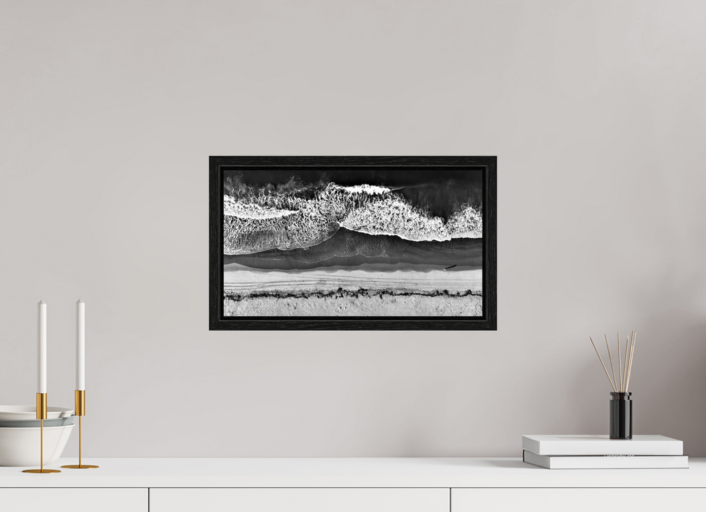 16 x 9″, Floater Frame Monochrome Swell