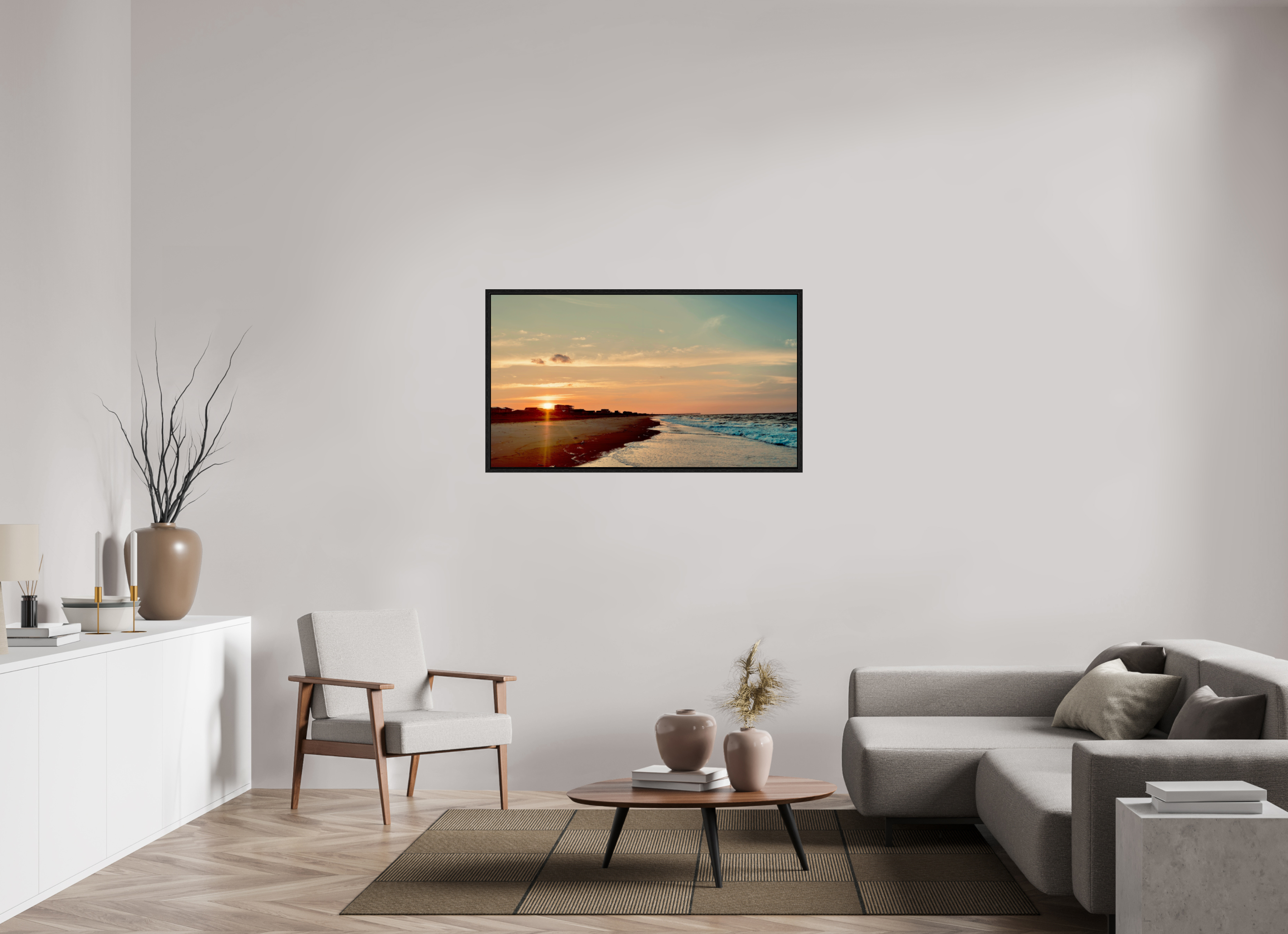 49 x 27.6″, Floater Frame Golden Hour Glow