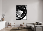 47 x 65.8″, Floater Frame Monochrome Vortex monochrome Vortex fine art print