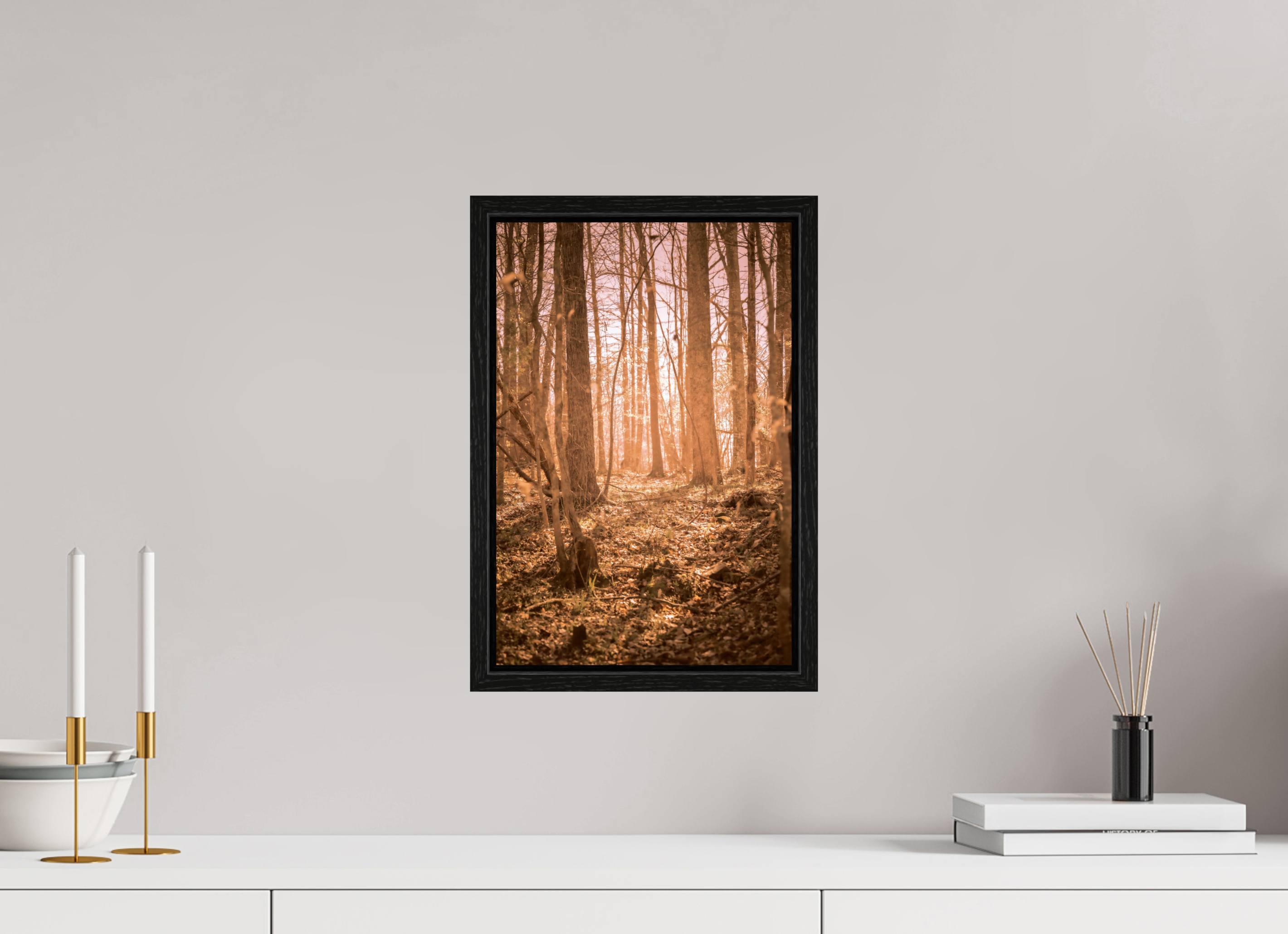 10 x 15″, Floater Frame Golden Solitude