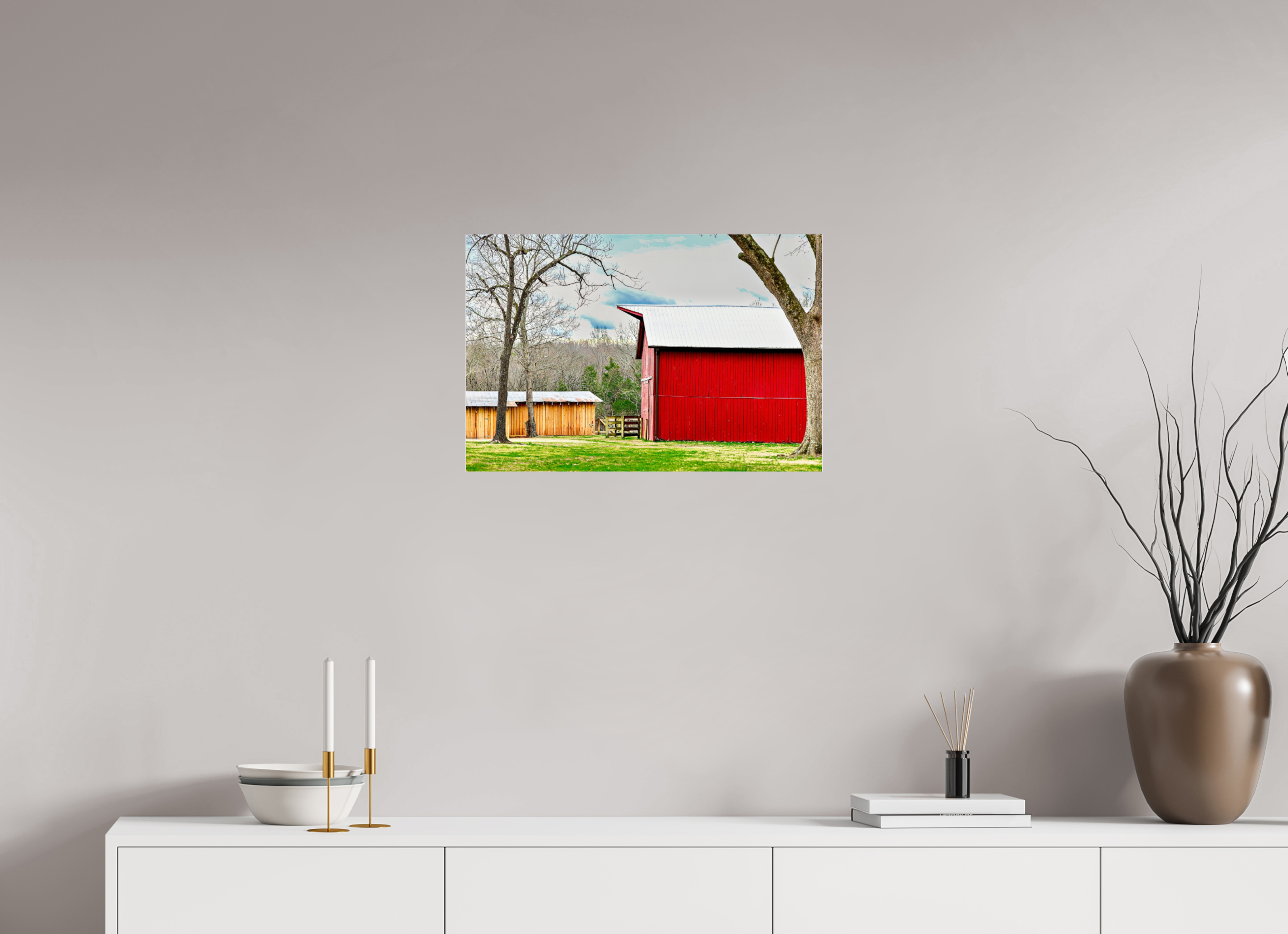 24 x 16″, Photo Print Under Acrylic Glass A Countryside Print