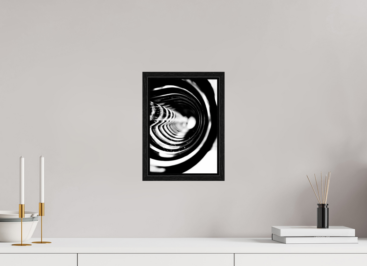 8 x 11.2″, Floater Frame Monochrome Vortex monochrome Vortex fine art print