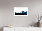 25 x 13″, Changeable Magnetic Frame White Egret Flying Over Coastal Beach House