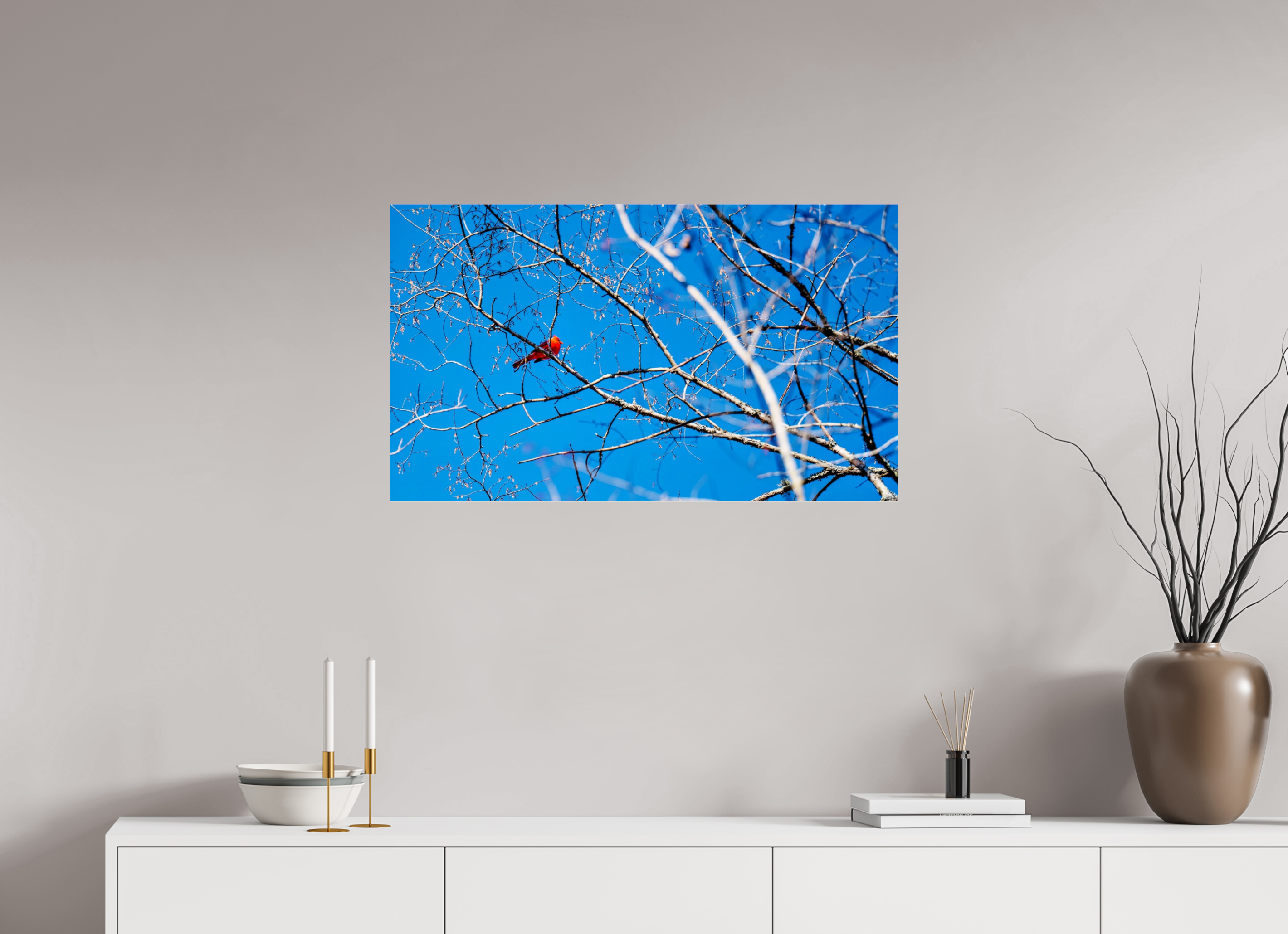 34.2 x 20″, Photo Print Under Acrylic Glass Brilliant Red