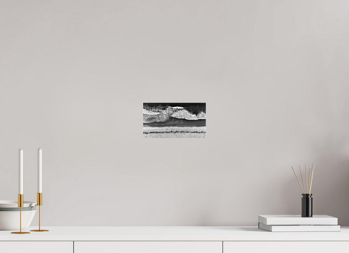 8 x 4.5″, Photo Print Under Acrylic Glass Monochrome Swell