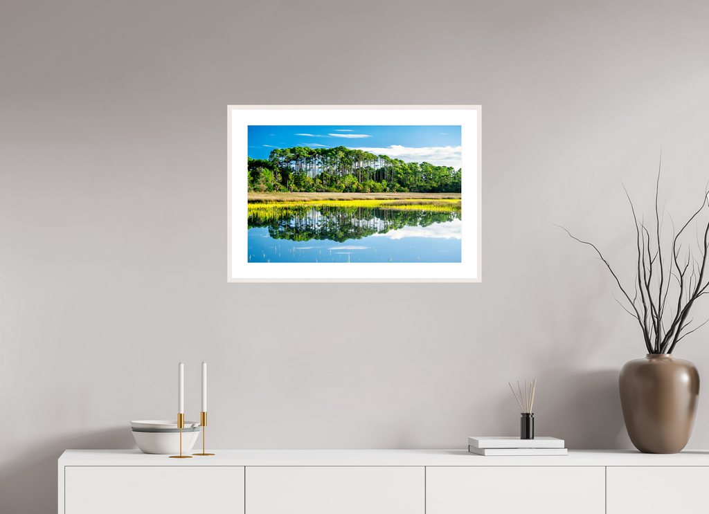 26.3 x 17″, Changeable Magnetic Frame Serene Marsh Landscape Fine Art Photography Print
