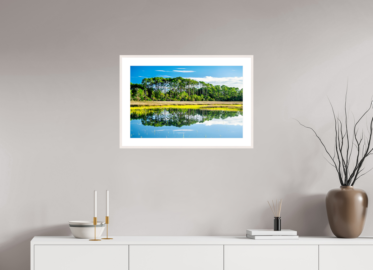 26.3 x 17″, Changeable Magnetic Frame Serene Marsh Landscape Fine Art Photography Print