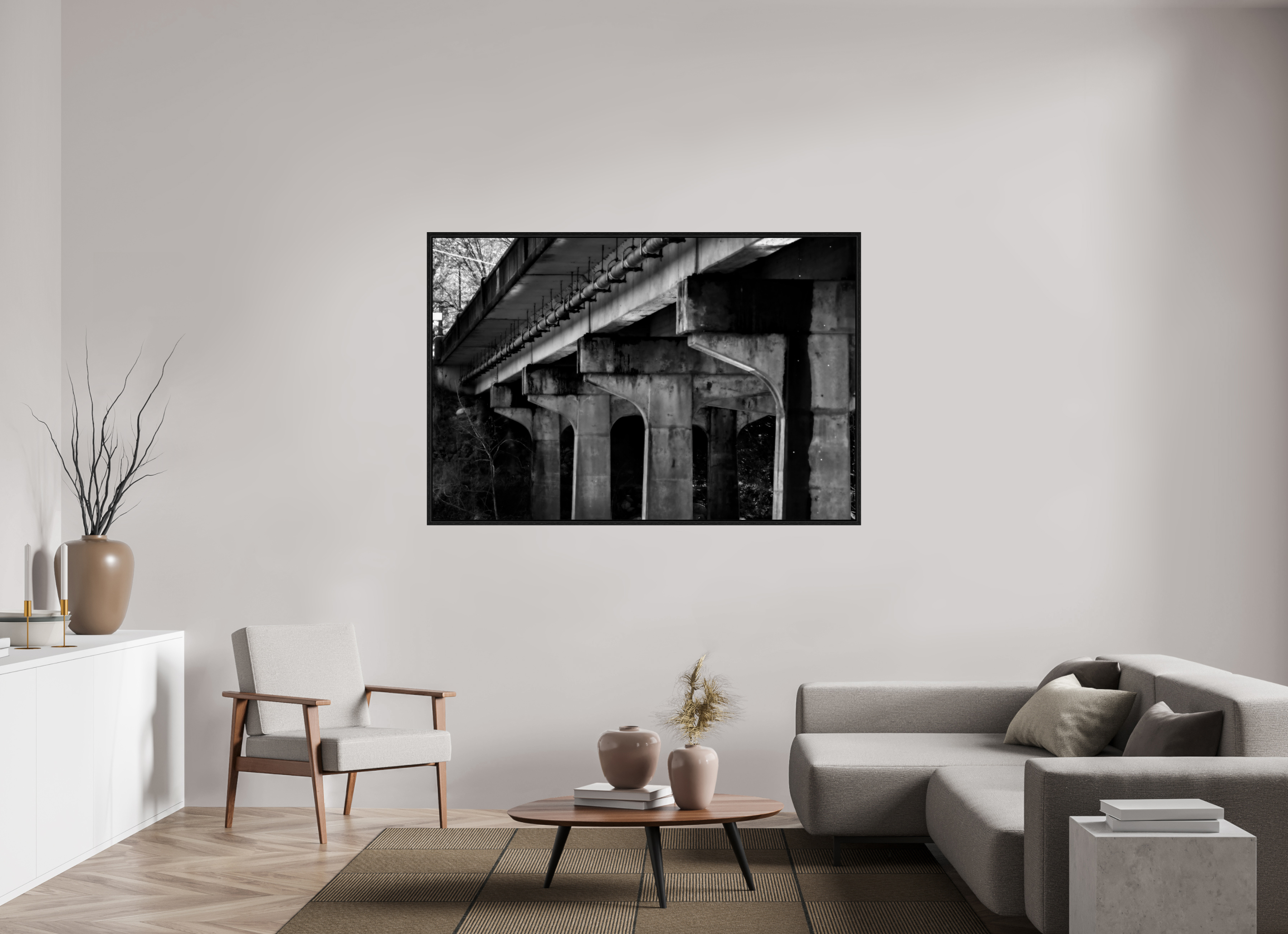 66 x 44″, Floater Frame Shadowed Structure