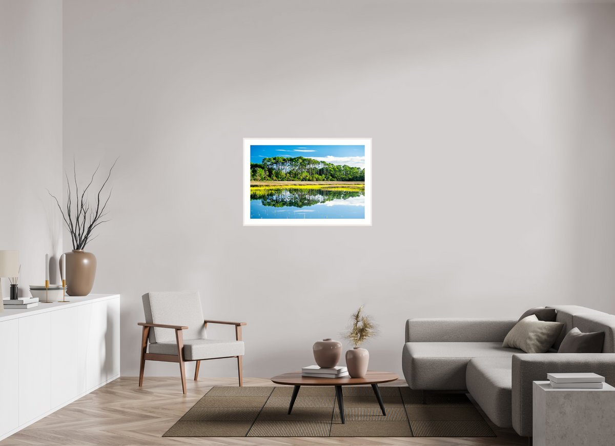 38.7 x 25″, Changeable Magnetic Frame Serene Marsh Landscape Fine Art Photography Print