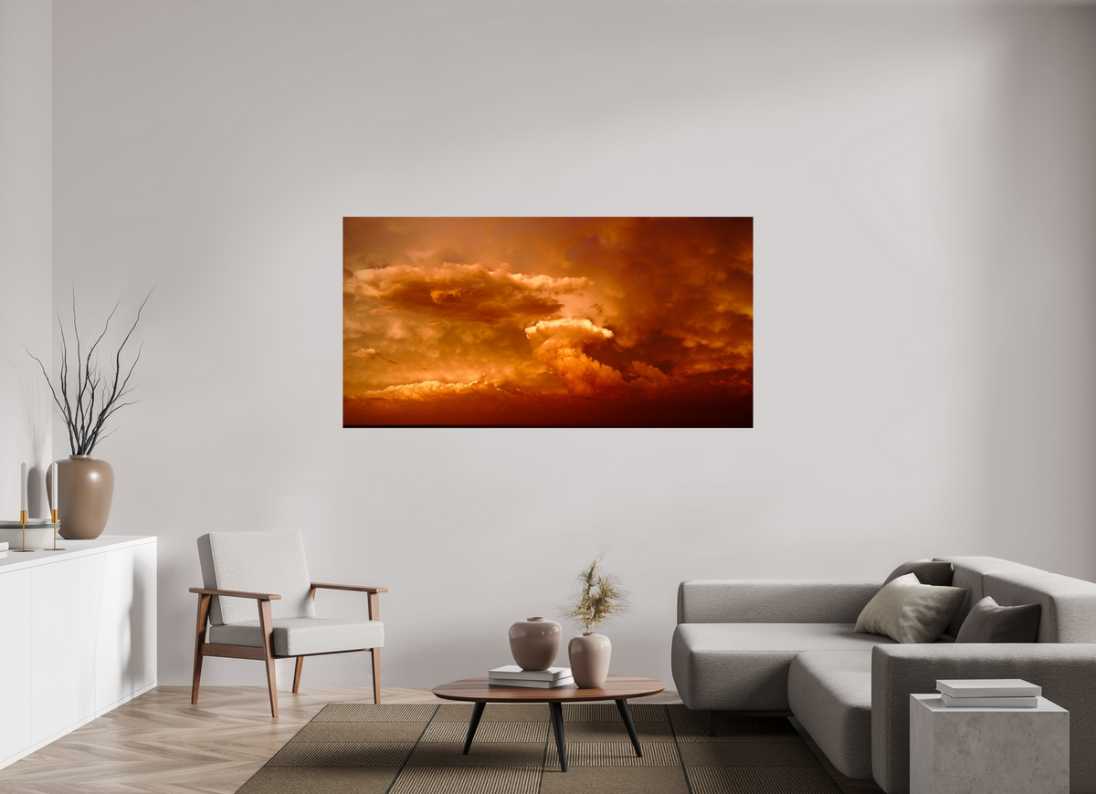 75.7 x 39″, Photo Print On Fuji Crystal DP II Crimson Horizon fine art storm photograph